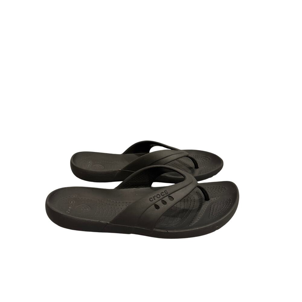 Crocs‎ Kadee Women's Size 11 Black Lightweight Waterproof Thong Sandals Slippers